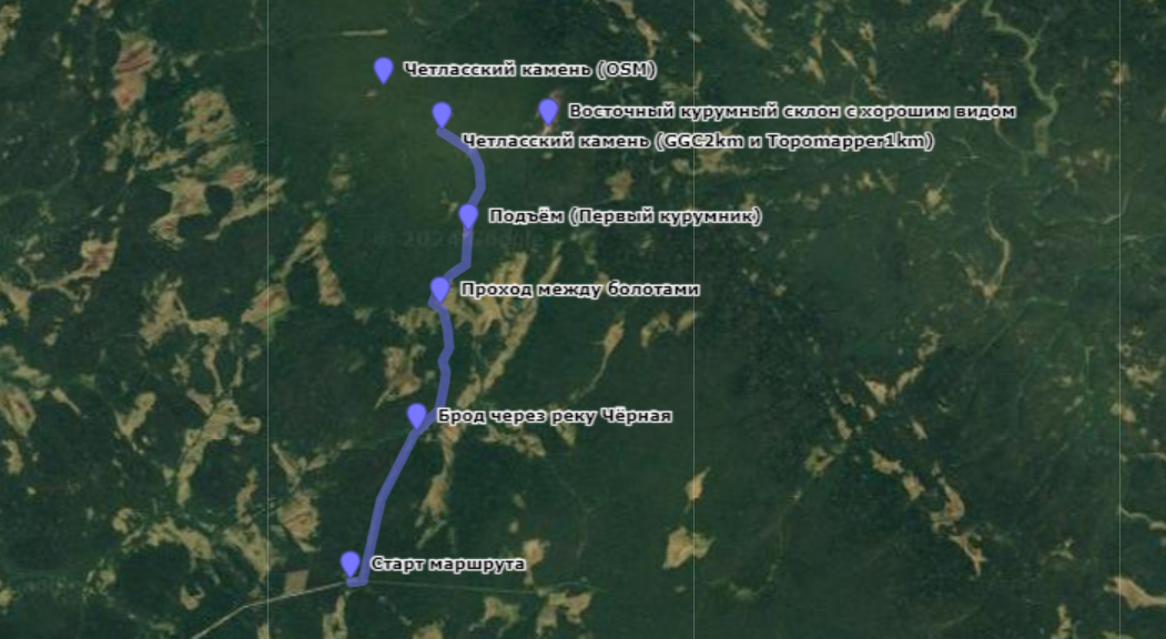 Карта маршрута (пешая часть)